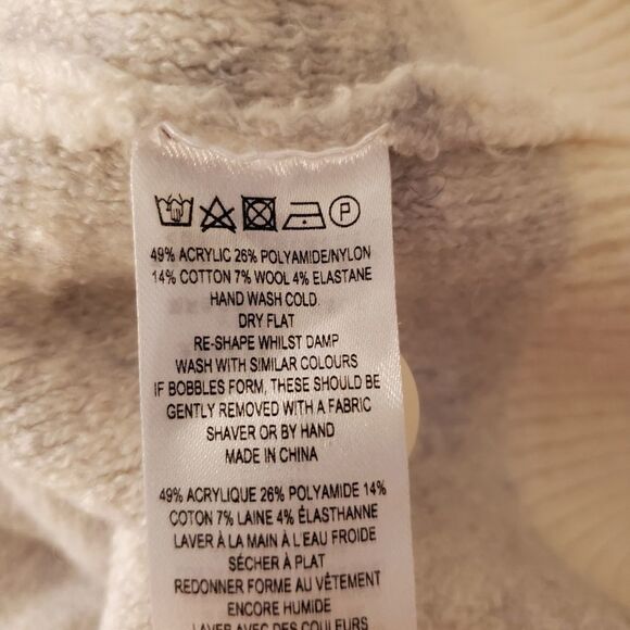 French Connection Leopard-Print Cardigan size Medium in Ivory/Gray - NEW - Picture 11 of 11